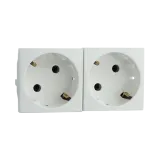 Tomada Dupla Schuko - 4 Módulos
