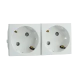 Tomada Dupla Schuko com Obturador - 4 Módulos