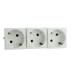 PRISE TRIPLE COURANT SCHUKO - 6 MOD BLANC