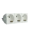 PRISE TRIPLE COURANT SCHUKO - 6 MOD BLANC
