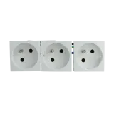 PRISE TRIPLE COURANT FRANÇ - 6 MOD BLANC