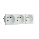 PRISE TRIPLE COURANT FRANÇ - 6 MOD BLANC