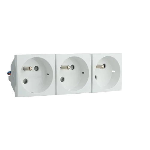 PRISE TRIPLE COUR FR A/PROT - 6 MOD BLANC