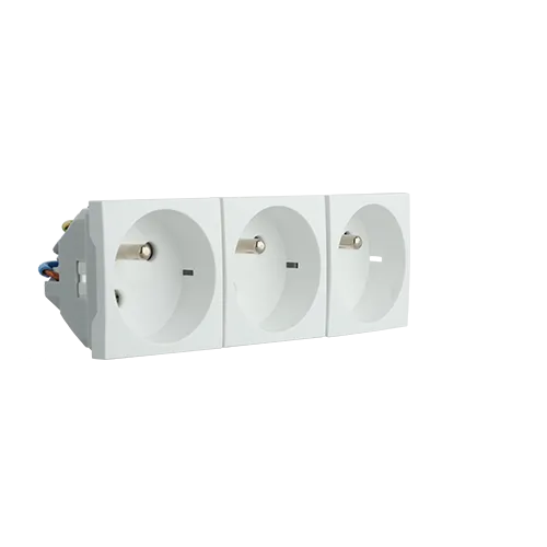 PRISE TRIPLE COUR FR A/PROT - 6 MOD BLANC
