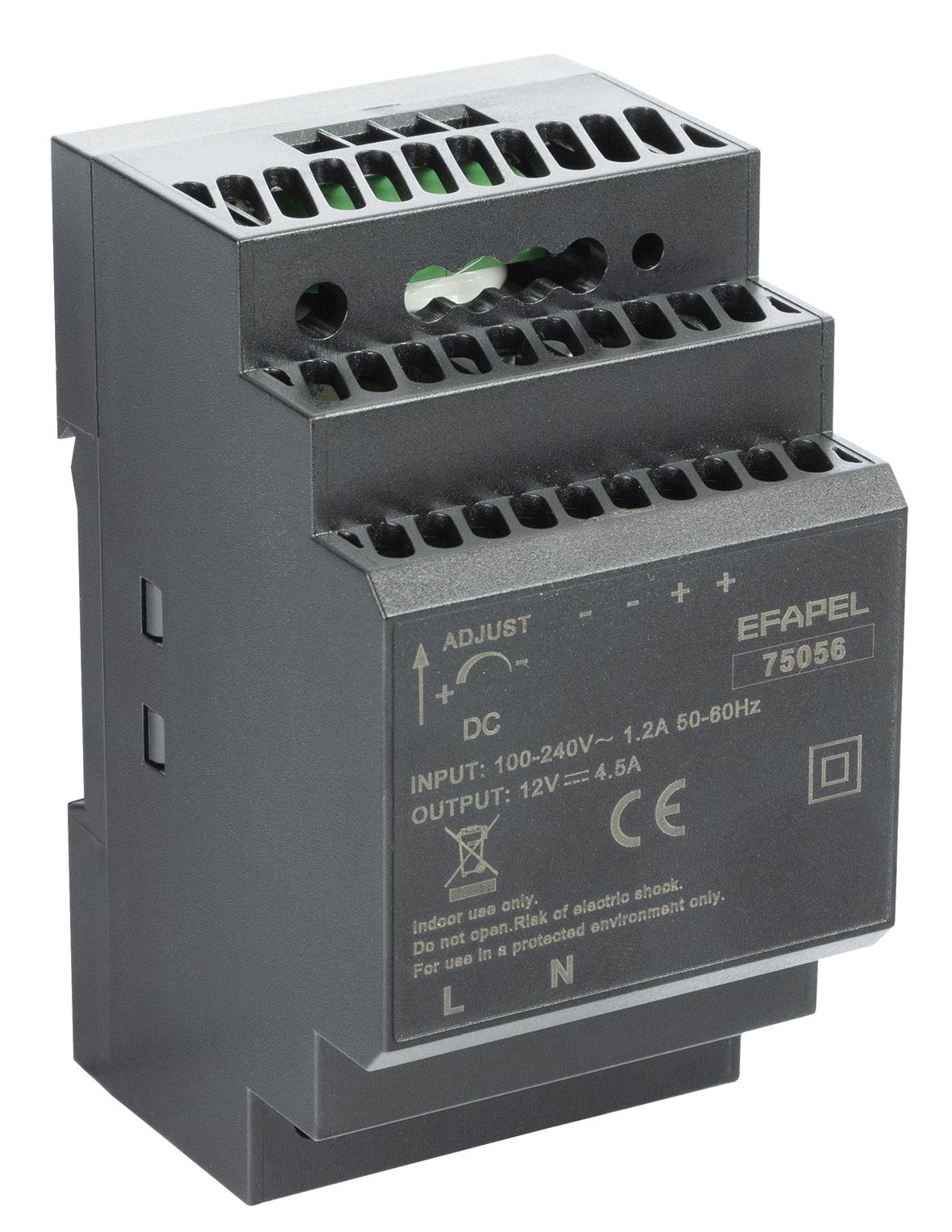 Fonte de Alimentação para Calha DIN 12 V --- 54 W