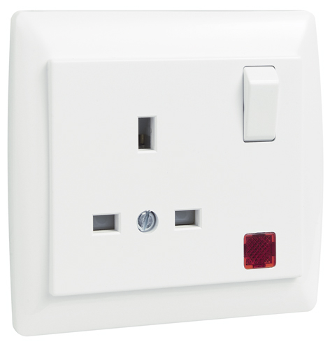 Earth Socket (British Type) with Switch and Pilot Lamp